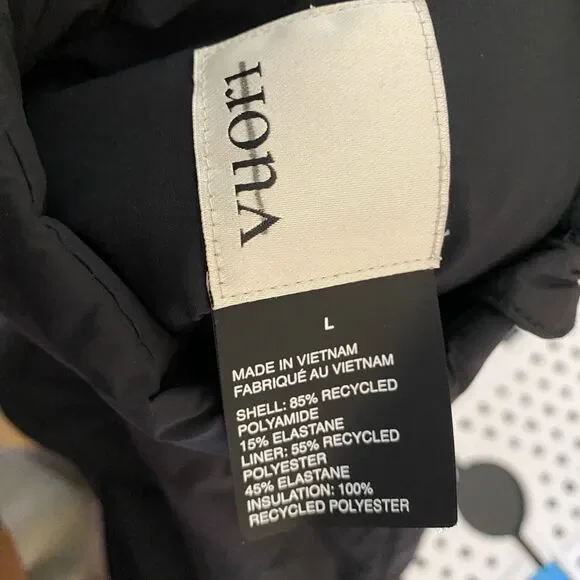 Vuori Canyon Insulated Vest Womens Large Black Full Zip Pocket Mockneck - Picture 2 of 9